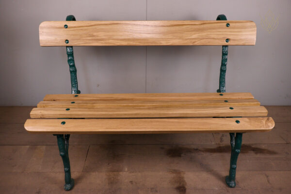 Refurbished 19th Century Log Effect Railway Bench with Oak Slats - WM12240 - Image 9