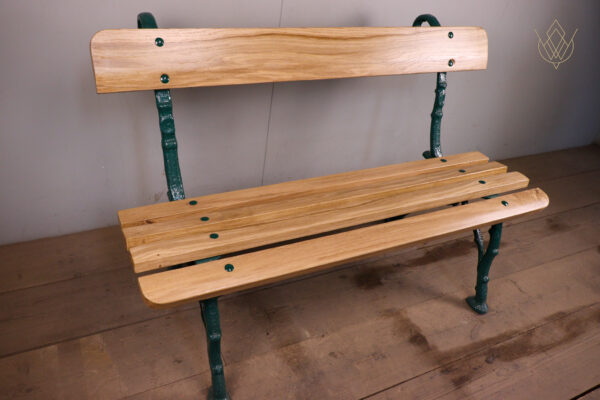 Refurbished 19th Century Log Effect Railway Bench with Oak Slats - WM12240 - Image 8