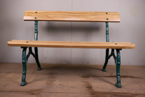 Refurbished 19th Century Log Effect Railway Bench with Oak Slats - WM12240 - Image 5