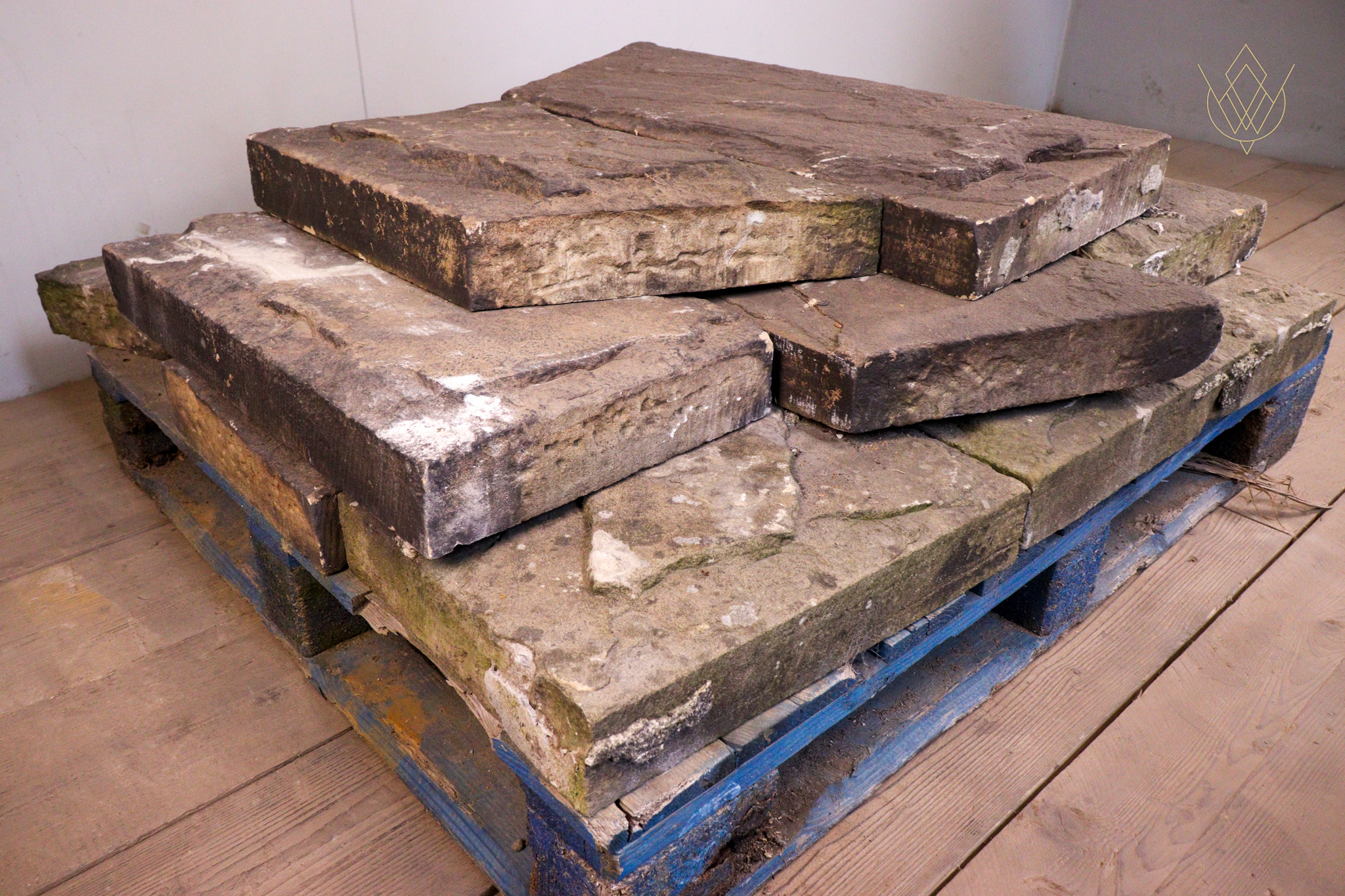 21ft - 14" x 3" 19th Century Flat Coping Stones - WM12249 - Image 2