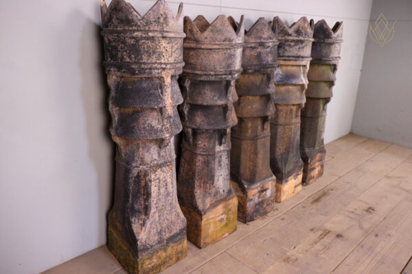 Set of 5 Buff Terracotta Chimney Pots - WM12251 - Image 6
