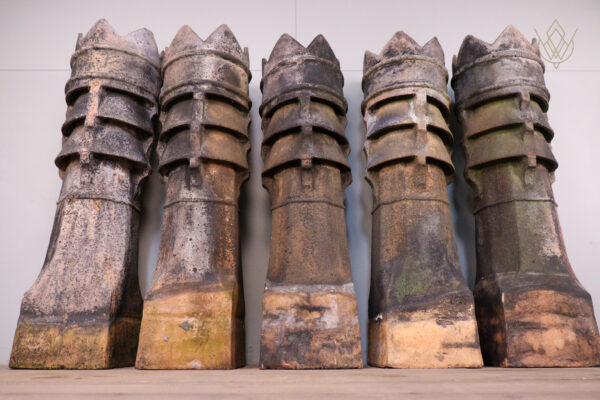 Set of 5 Buff Terracotta Chimney Pots - WM12251 - Image 3