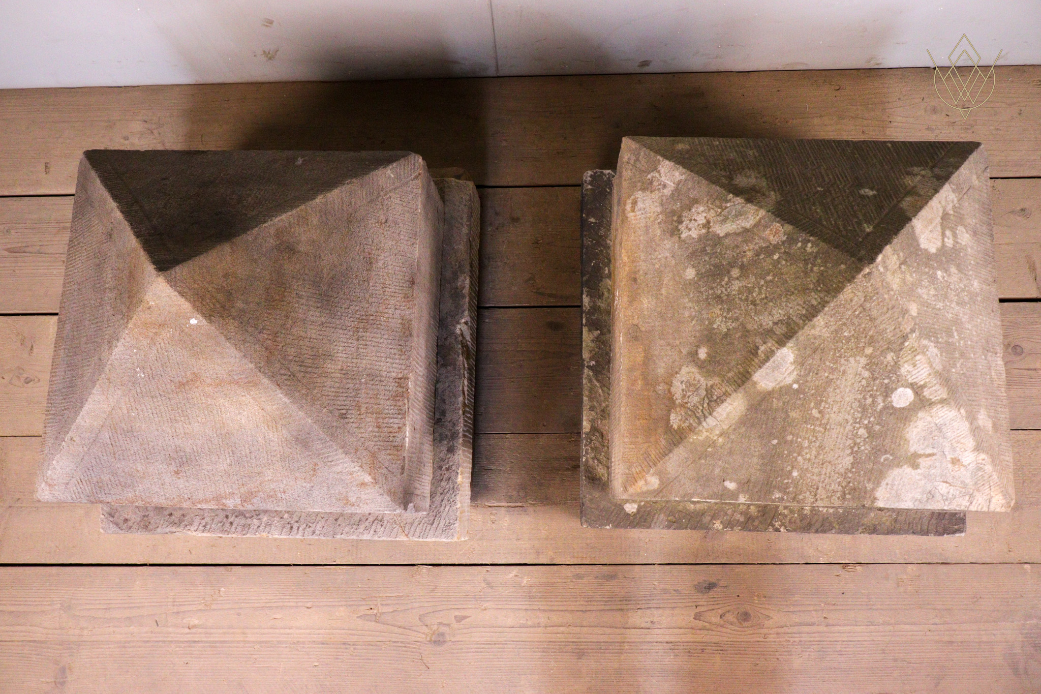 Large Victorian Sandstone Pier Caps on Stone Bases - WM12254 - Image 7