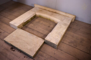 Reclaimed Sandstone Fireplace, Mantel & Hearth - WM12255
