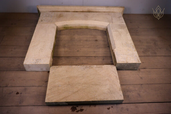 Reclaimed Sandstone Fireplace, Mantel & Hearth - WM12255 - Image 4