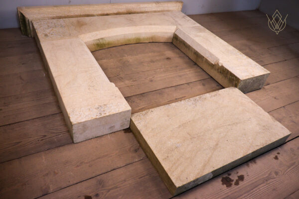 Reclaimed Sandstone Fireplace, Mantel & Hearth - WM12255 - Image 3