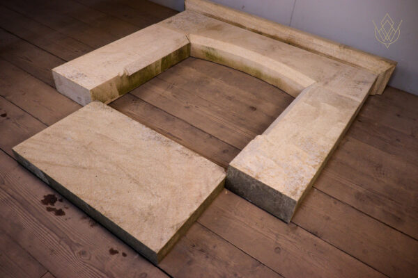 Reclaimed Sandstone Fireplace, Mantel & Hearth - WM12255 - Image 2
