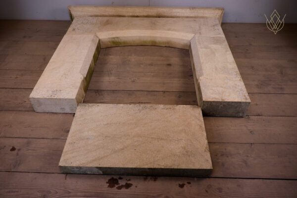 Reclaimed Sandstone Fireplace, Mantel & Hearth - WM12255 - Image 14