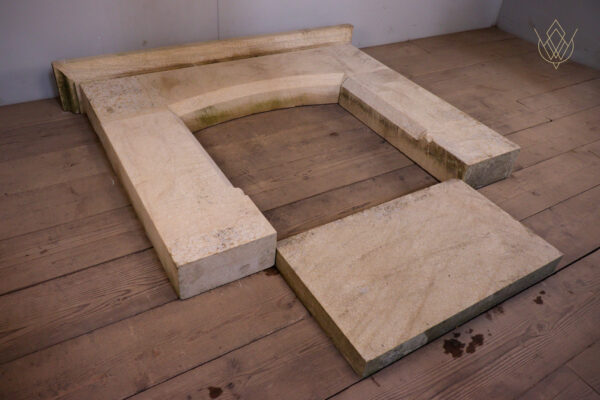 Reclaimed Sandstone Fireplace, Mantel & Hearth - WM12255 - Image 13