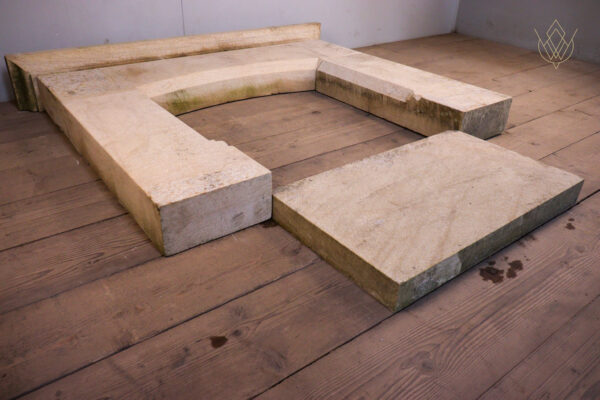 Reclaimed Sandstone Fireplace, Mantel & Hearth - WM12255 - Image 8