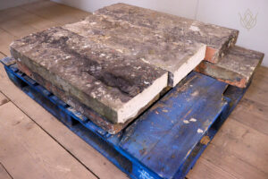 16.8ft - 12" x 3" 19th Century Flat Coping Stones - WM12256