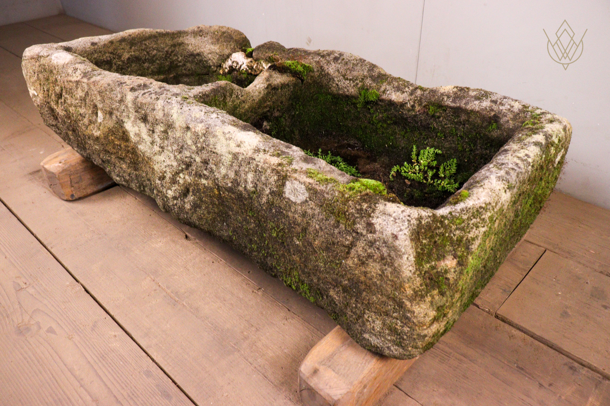 18th Century Double Gritstone Water Trough/Stone Planter - WM12266
