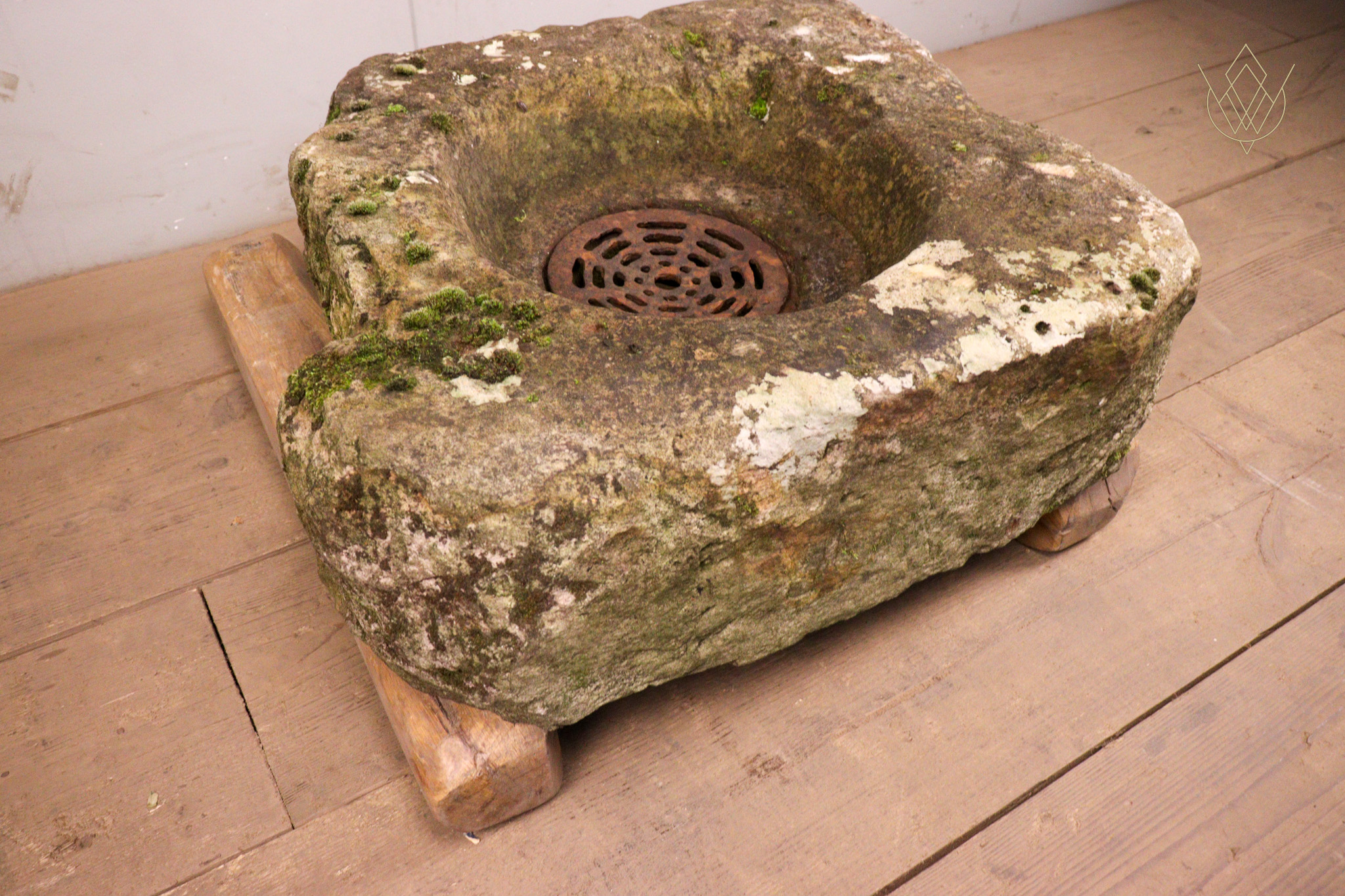 19th Century Stone Gully with Cast Iron Grill - WM12271