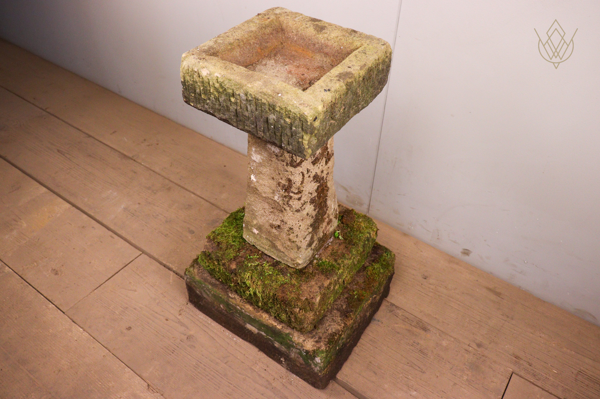 Original 4 Piece 19th Century Stone Bird Bath - WM12275
