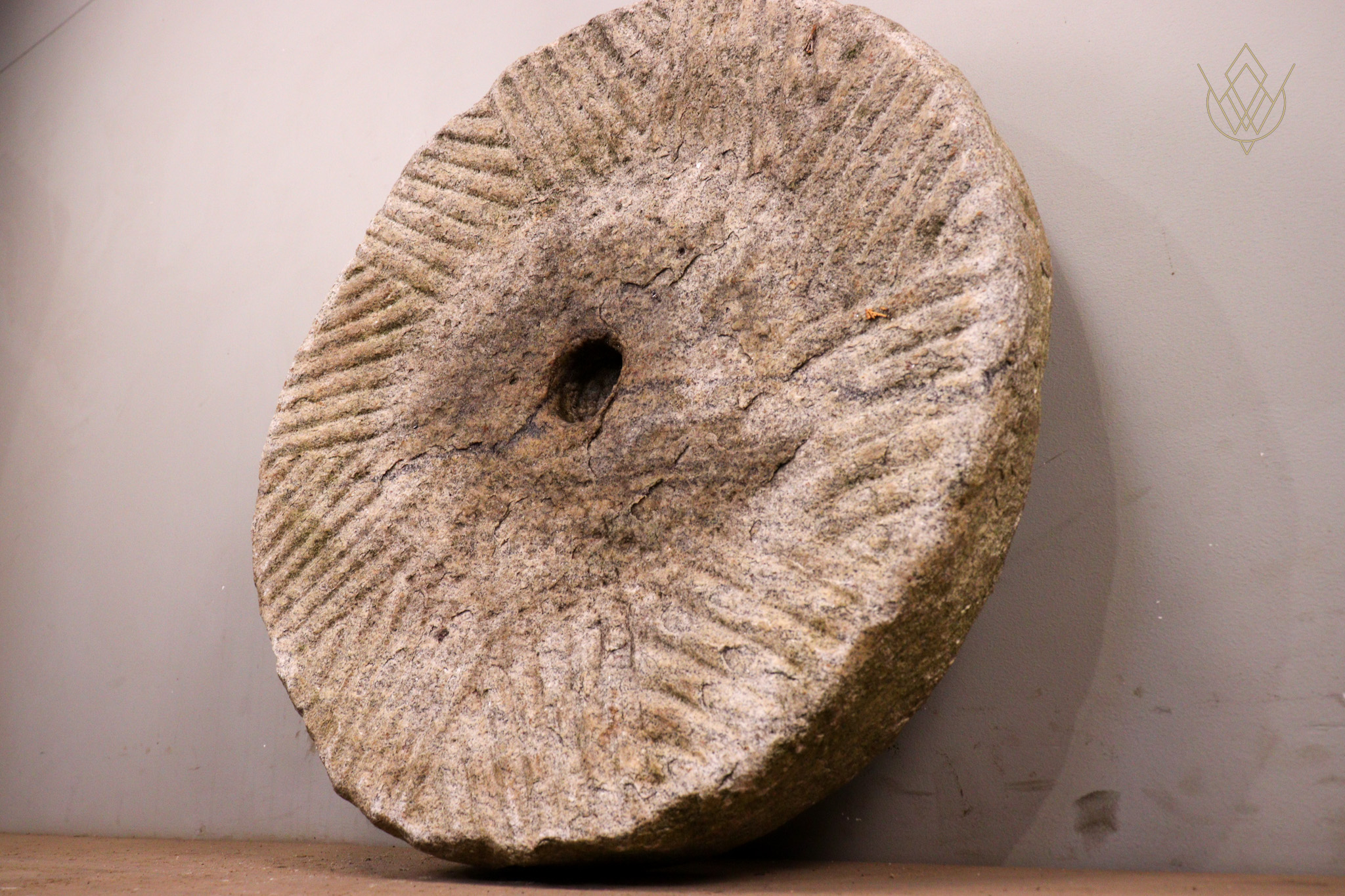 19th Century White Granite Millstone/Grind Stone Wheel - WM12286
