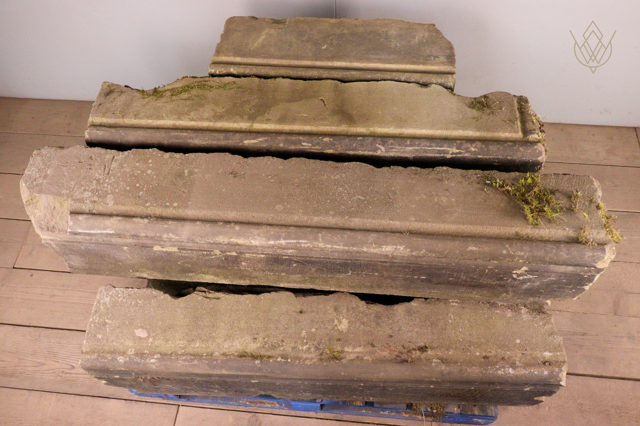 24.8ft - Large Carved Stone Outer Course/Plinth Stones - WM12292 - Image 6