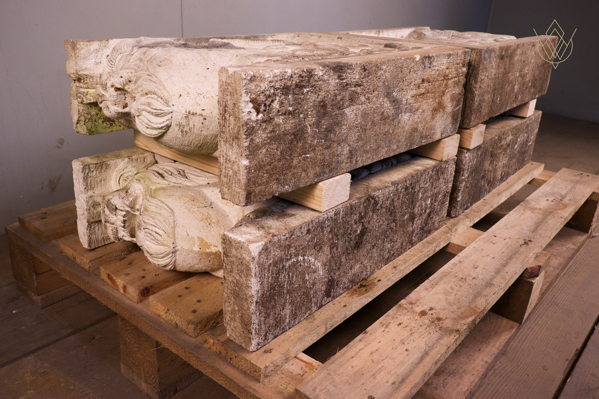 Pair of Limestone Corbels/Plinths Depicting Griffins - WM12295 - Image 3