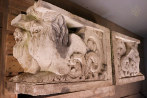Pair of Limestone Corbels/Plinths Depicting Griffins - WM12295