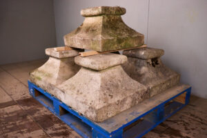 Large Limestone Fluted Stone Pier Caps/Finials - WM12297