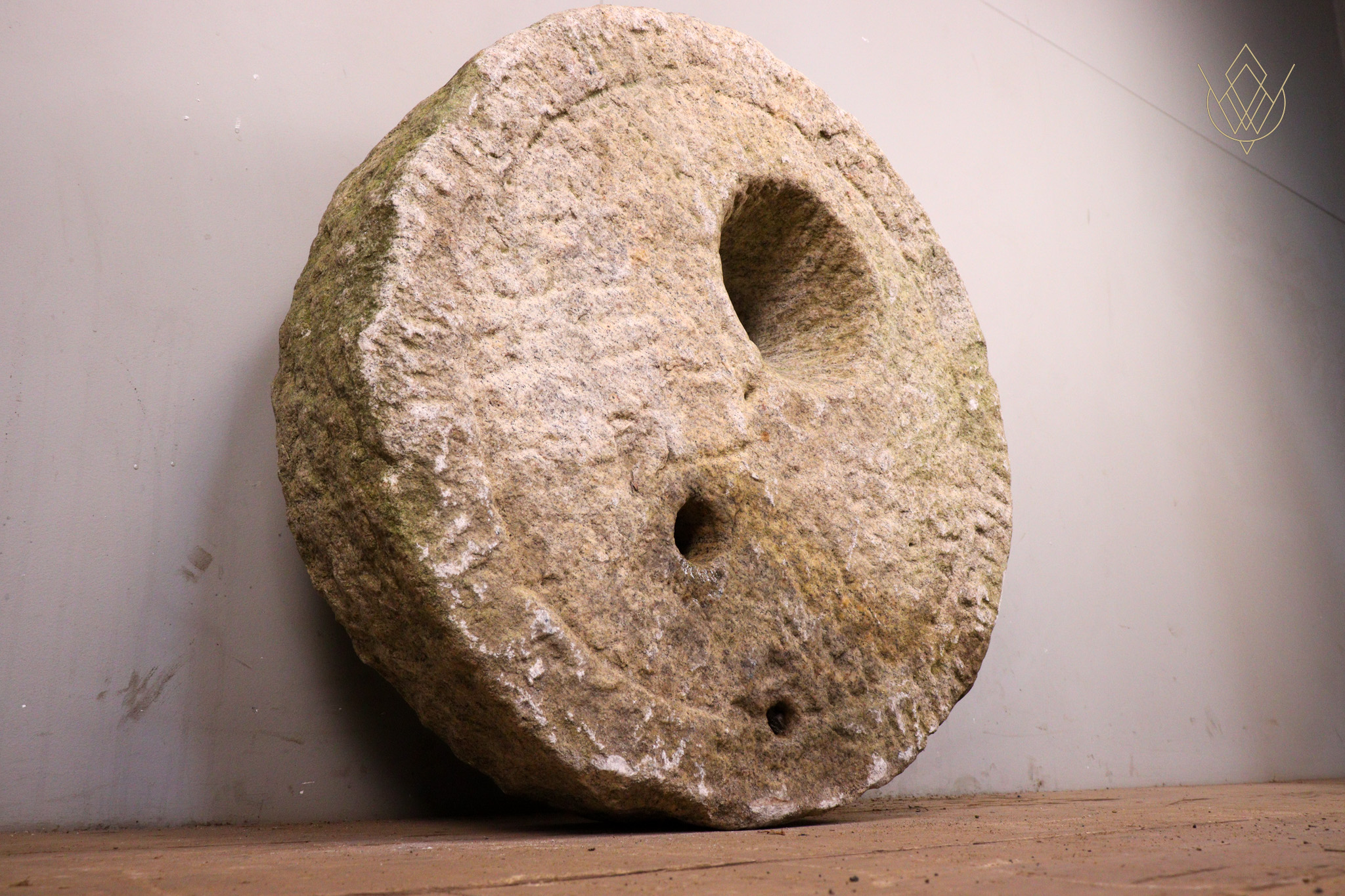 19th Century White Granite Millstone/Grind Stone Wheel - WM12299