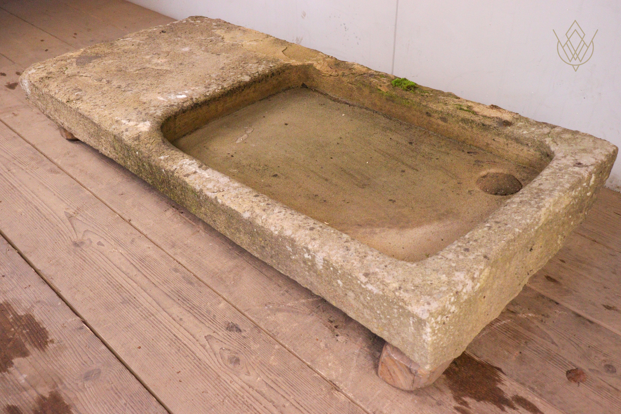 Large 19th Century Stone Sink with Drainer - WM12303