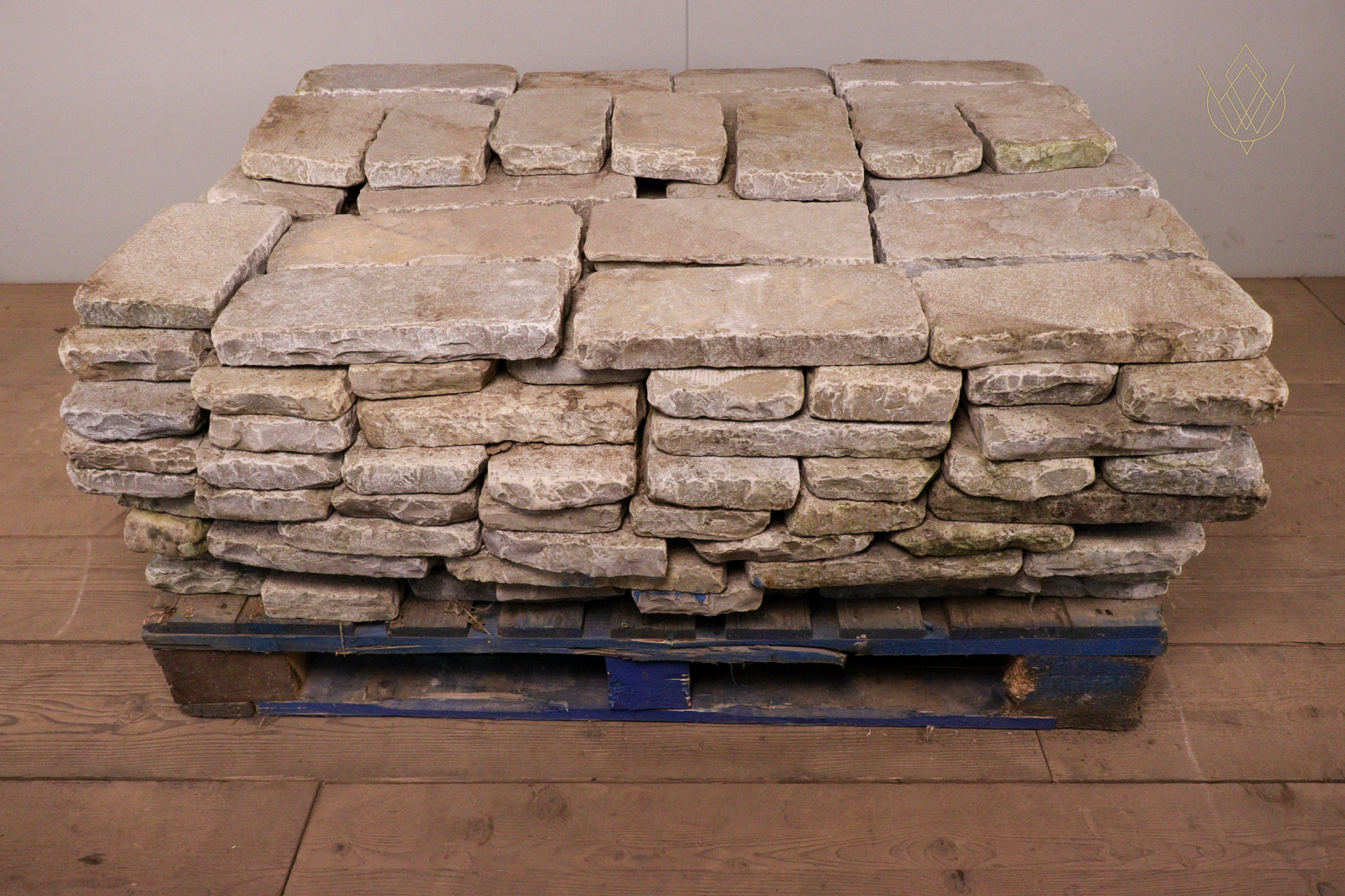 5.3SqM - Reclaimed Limestone Cobble Pavers - WM12306 - Image 2