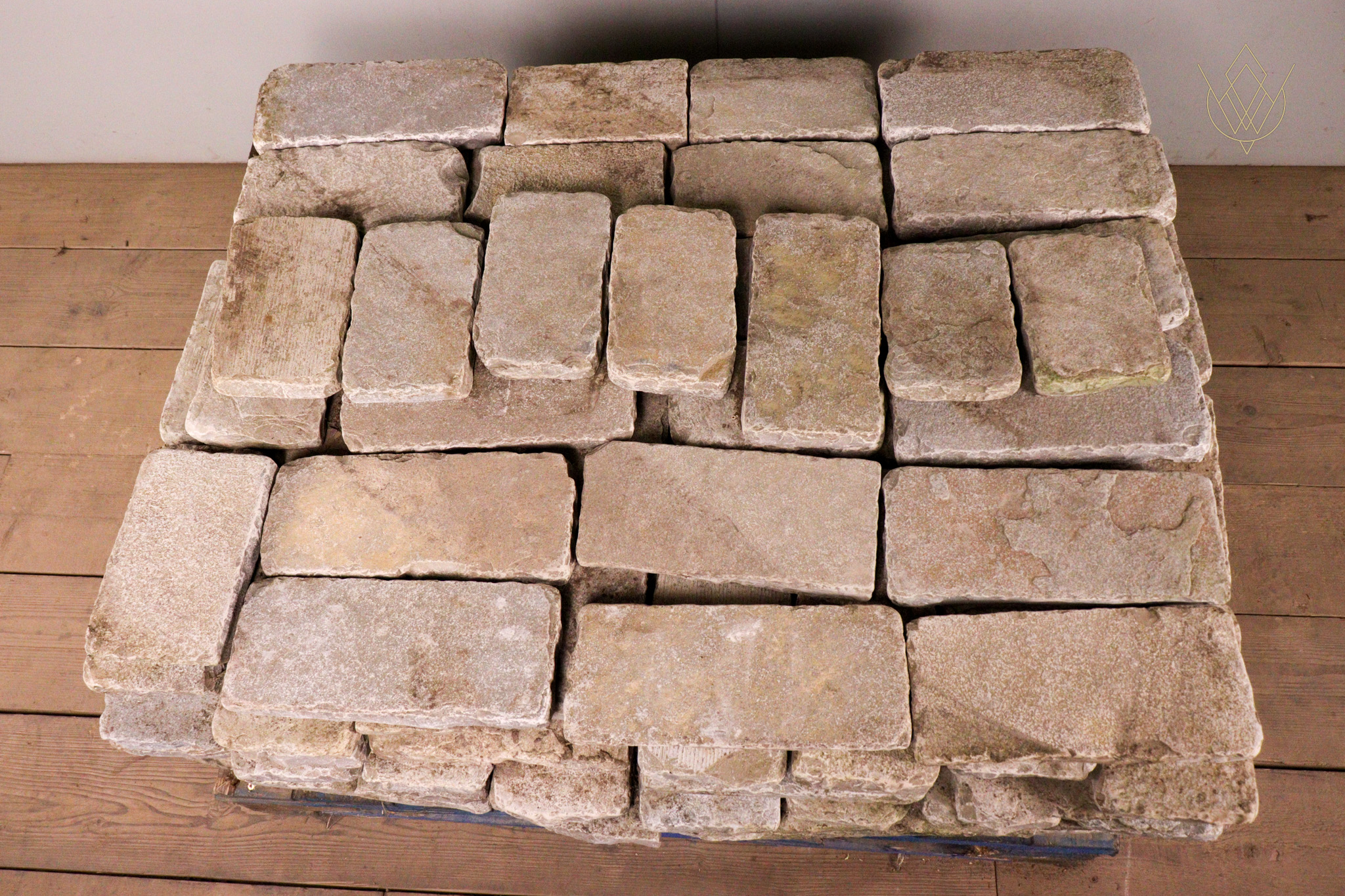 5.3SqM - Reclaimed Limestone Cobble Pavers - WM12306 - Image 7