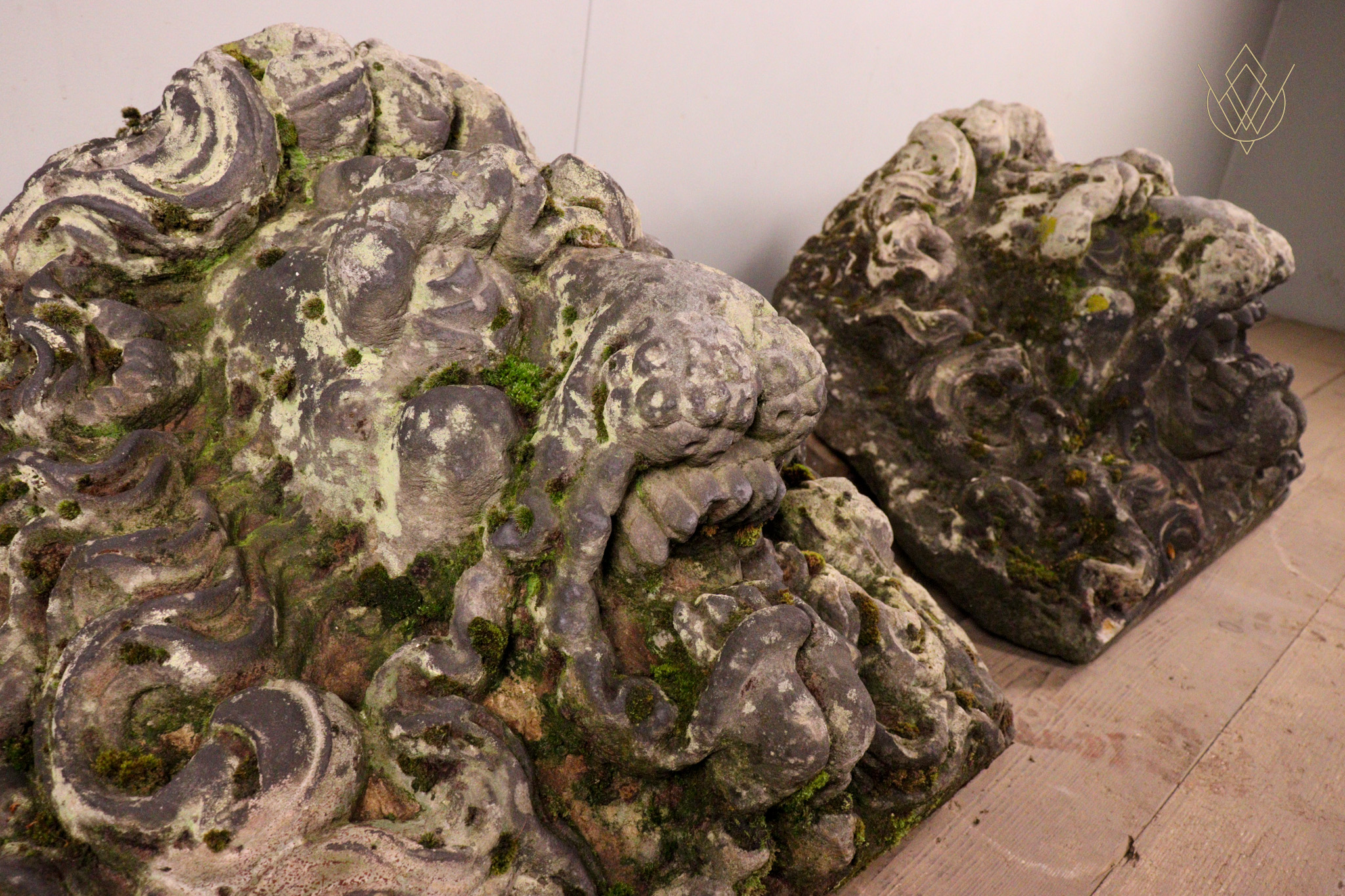 Pair of 18th Century Carved Stone Lions Heads - WM12309 - Image 4