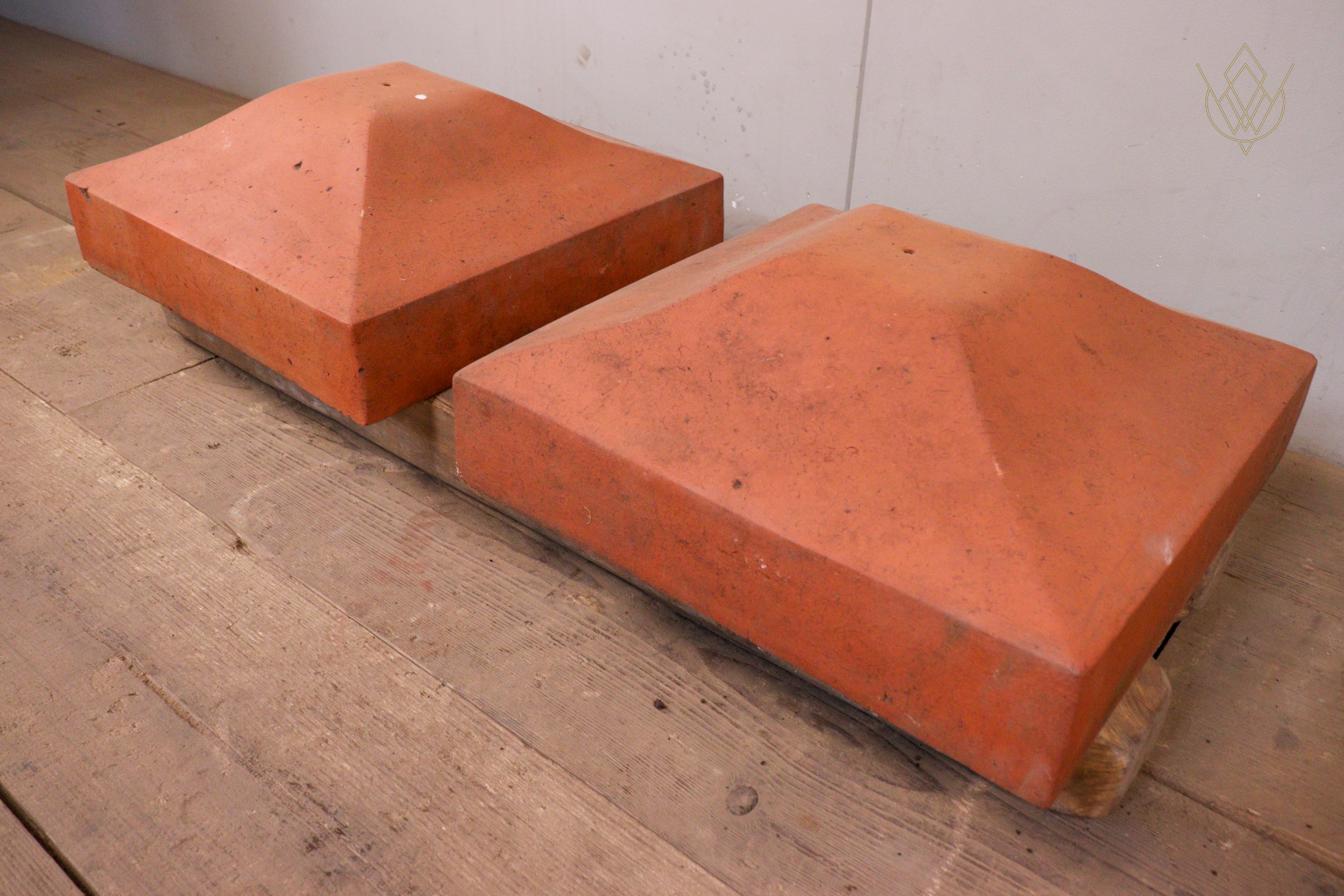 Pair of Victorian Red Terracotta Pier Cap - WM12313 - Image 7