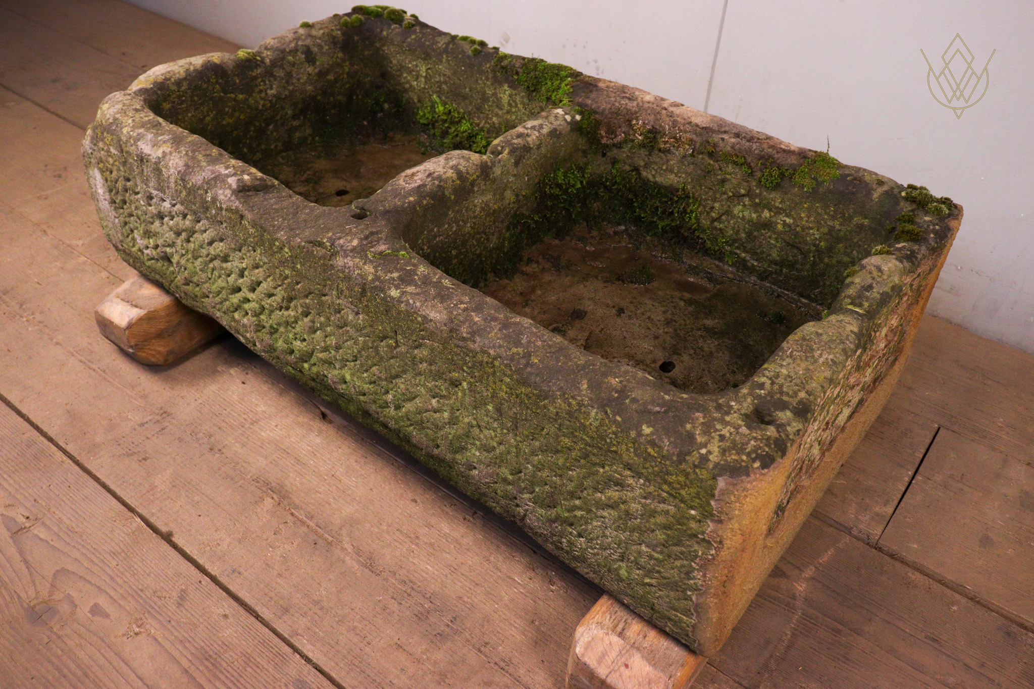 19th Century Double Sandstone Water Trough/Stone Planter - WM12317
