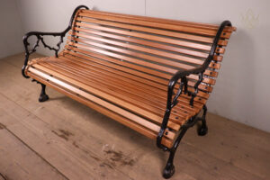 19th Century Faux Bois Park Bench with Mahogany Slats - WM12322