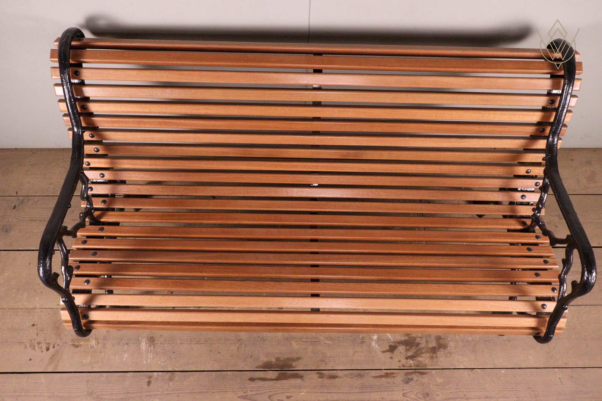 19th Century Faux Bois Park Bench with Mahogany Slats - WM12322 - Image 7