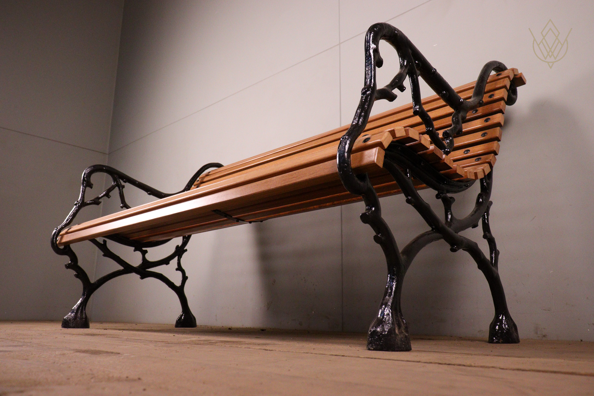 19th Century Faux Bois Park Bench with Mahogany Slats - WM12322 - Image 6