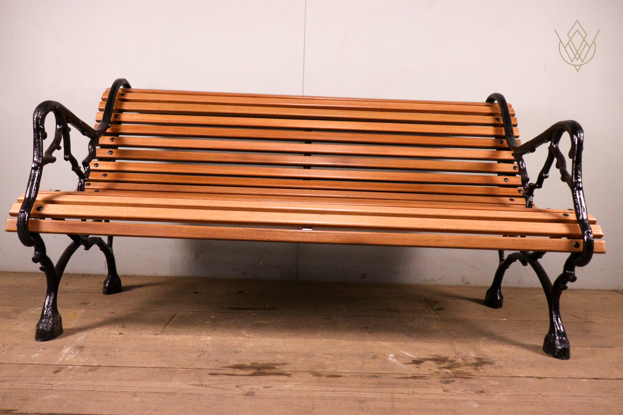19th Century Faux Bois Park Bench with Mahogany Slats - WM12322 - Image 5