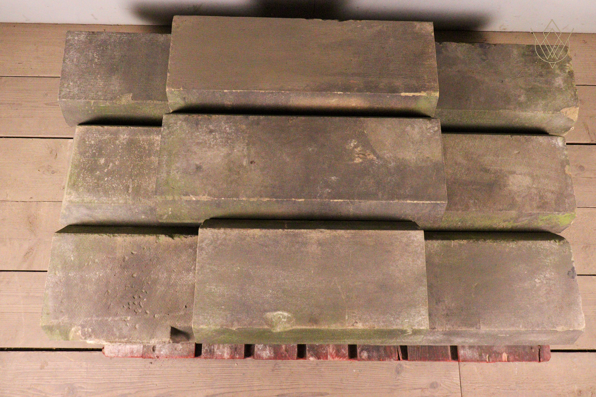 20.4ft - 12" x 4" Reclaimed 5 Sided Sandstone Coping Stones - WM12329 - Image 9