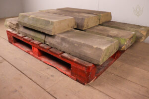 20.4ft - 12" x 4" Reclaimed 5 Sided Sandstone Coping Stones - WM12329