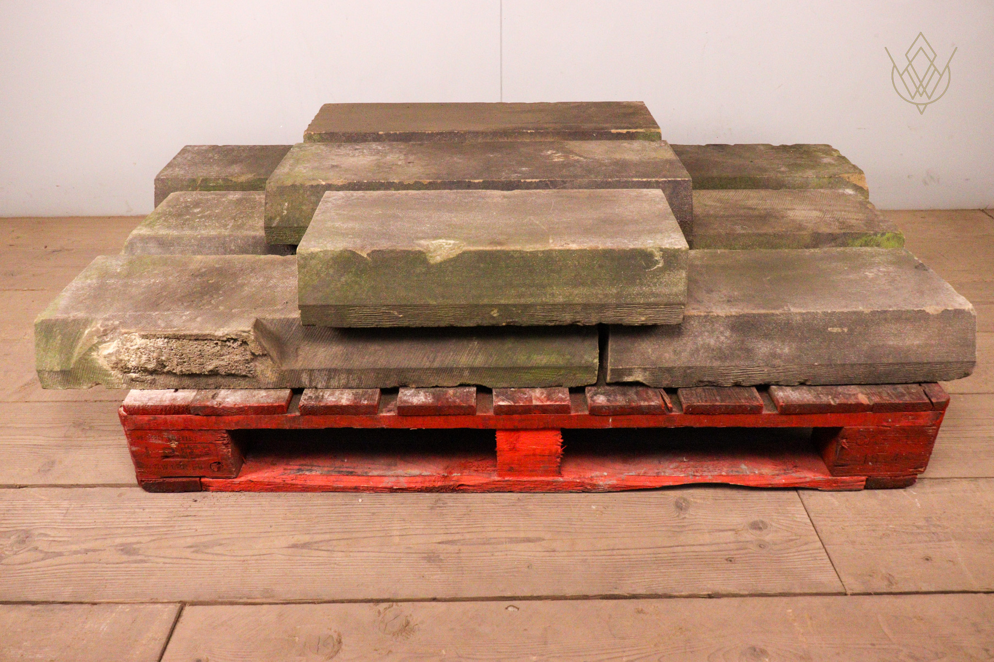 20.4ft - 12" x 4" Reclaimed 5 Sided Sandstone Coping Stones - WM12329 - Image 8