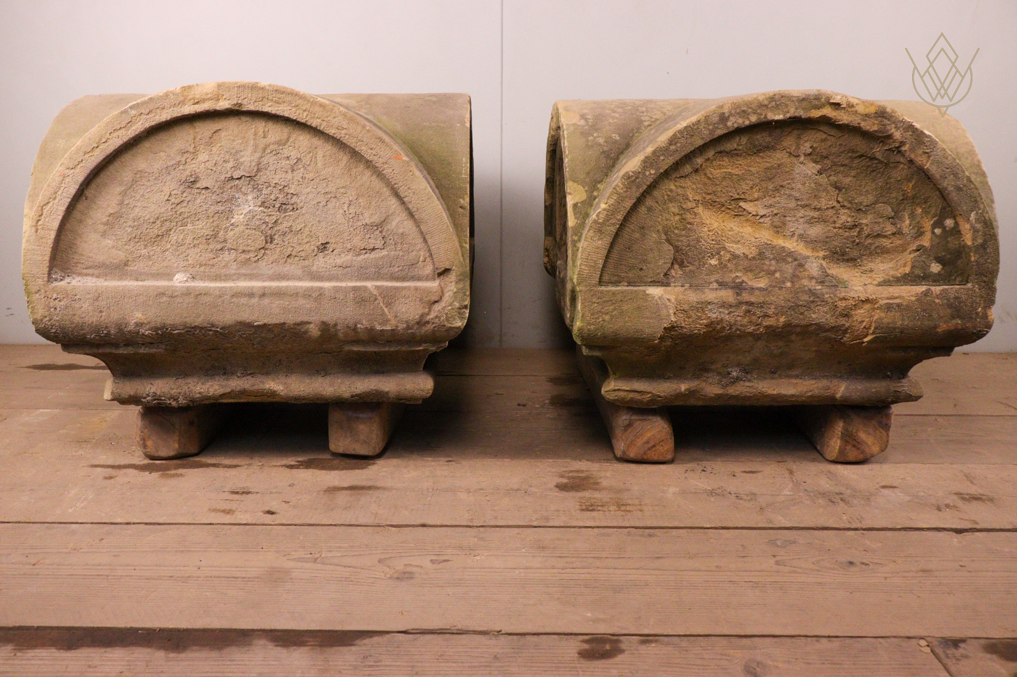 Pair of 19th Century Stone Pier Caps - WM12339 - Image 5