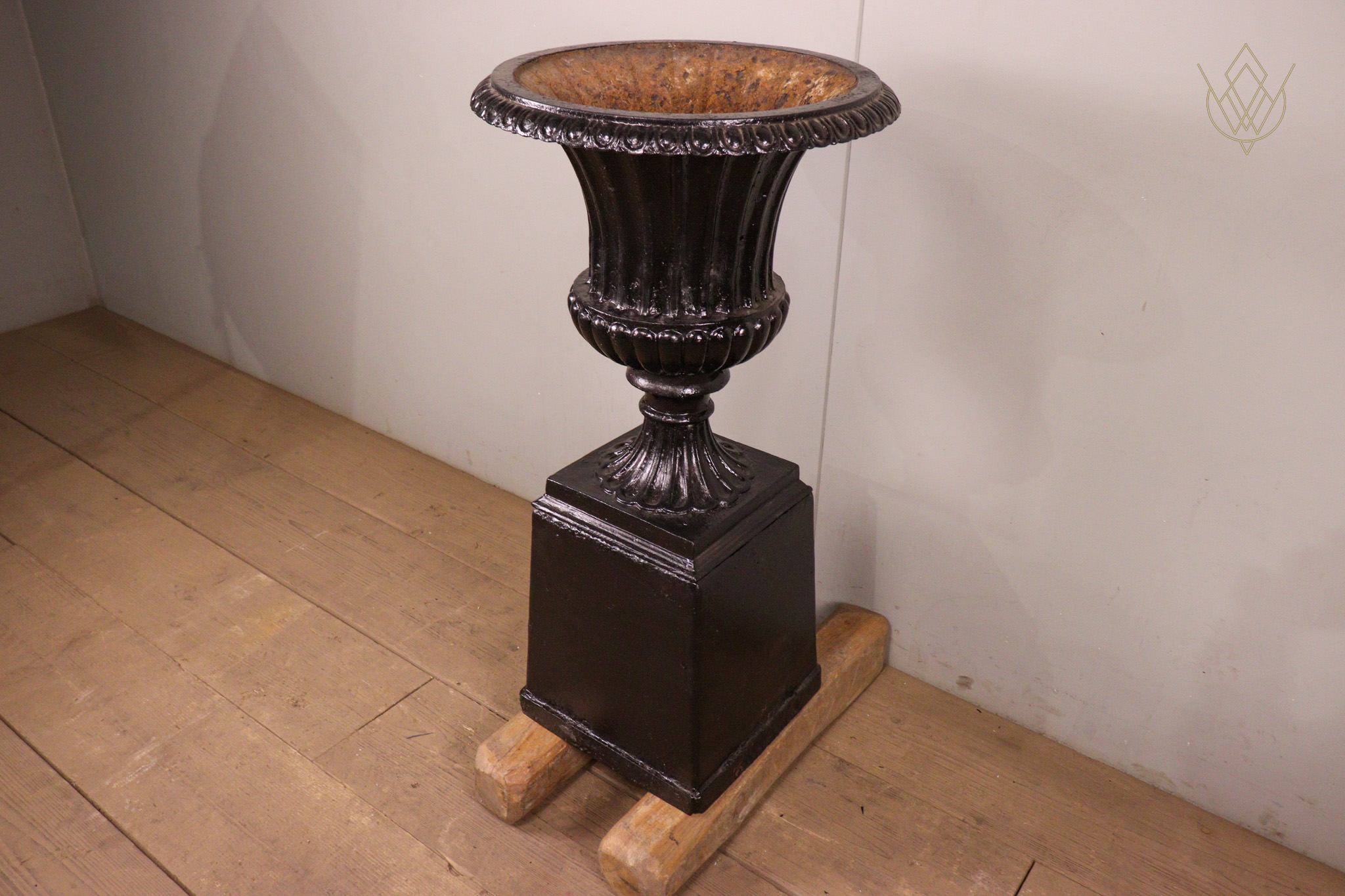 Victorian Cast Iron Urn & Plinth - WM12325
