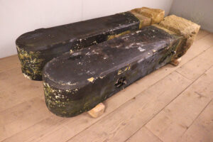 Large Pair of Round Top Sandstone Gateposts - WM12344