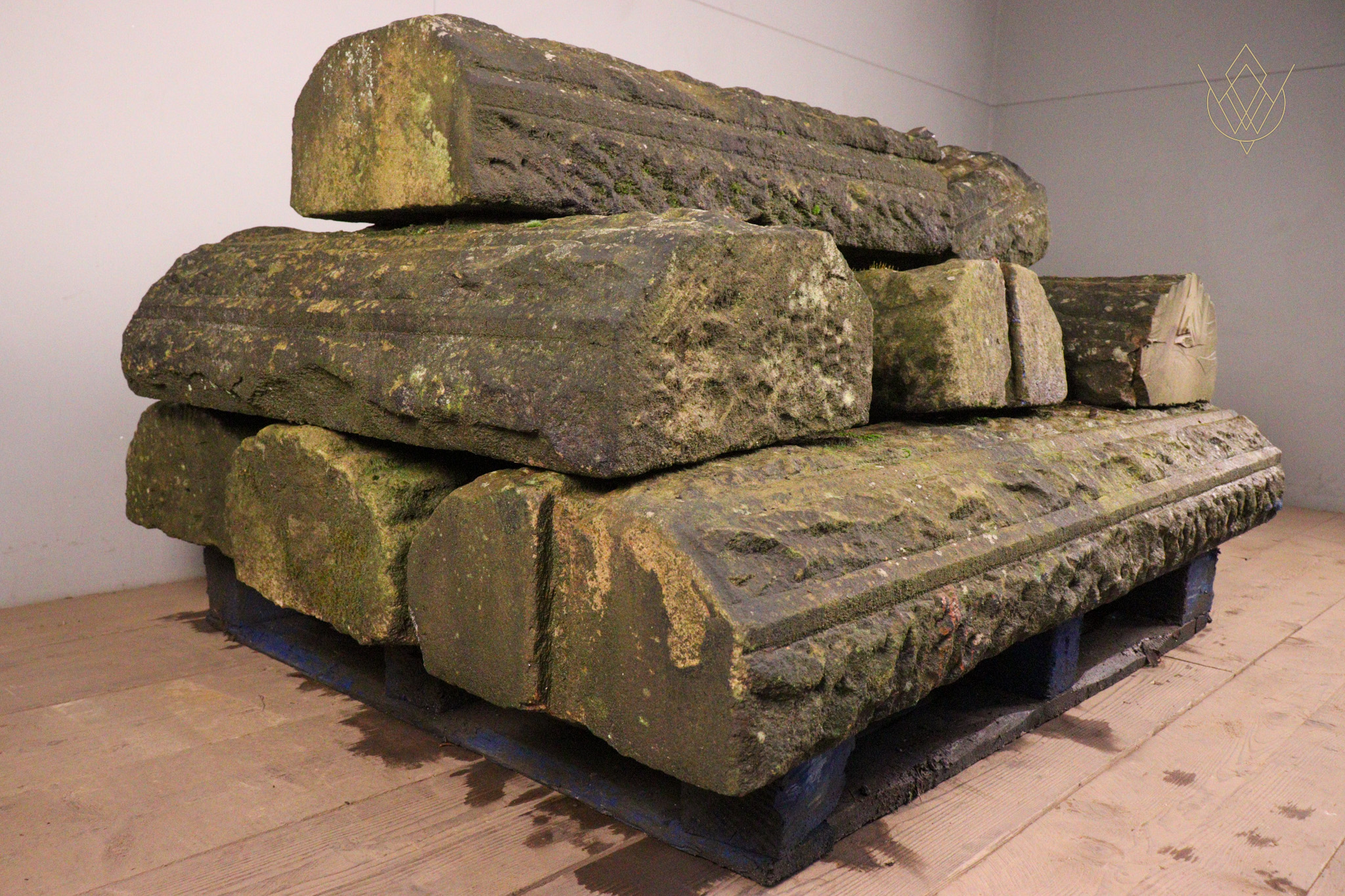 26ft - 14" x 7" 19th Sandstone 5 Sided Coping Stones - WM12354