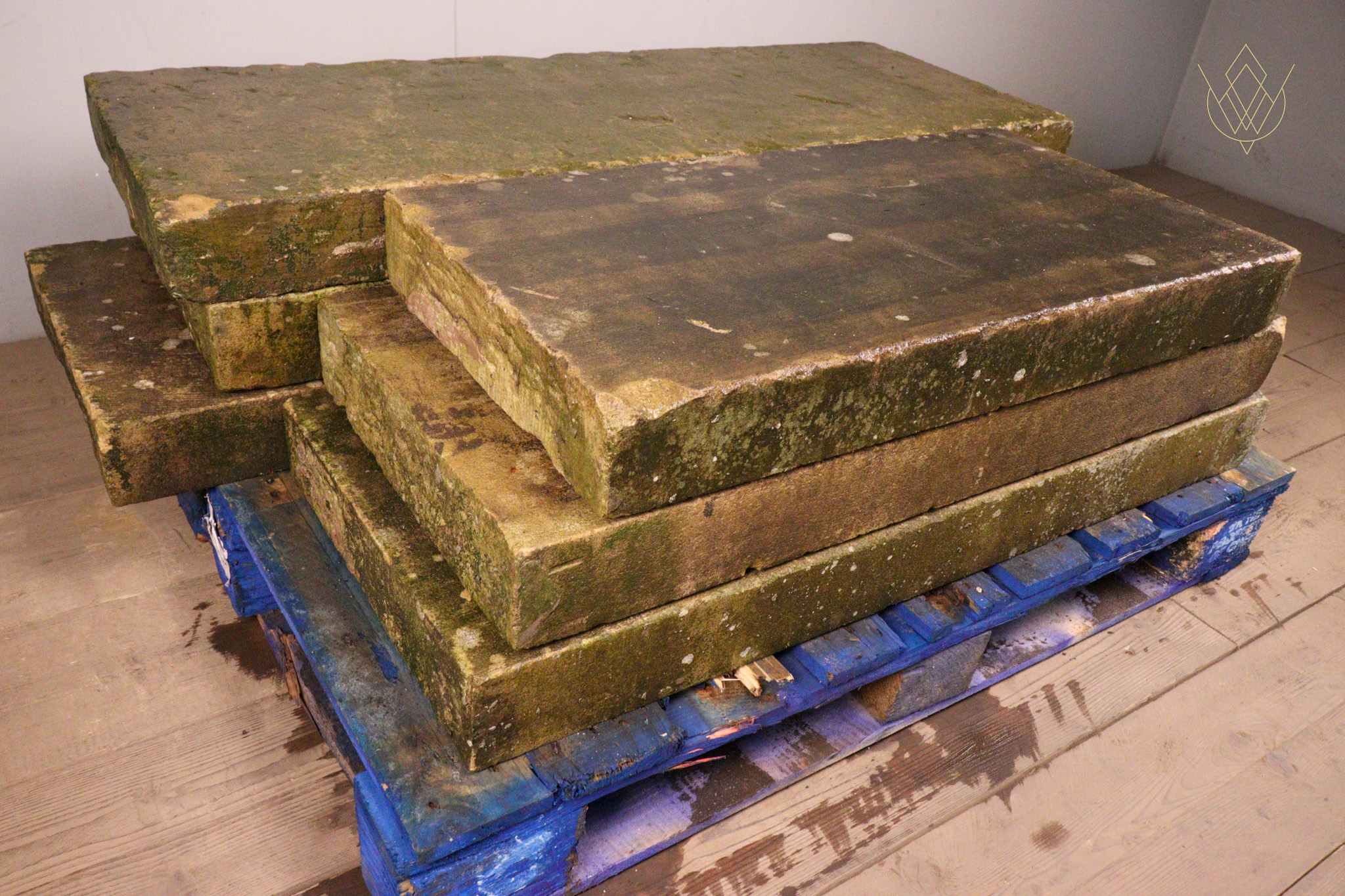 22ft - 18" x 4" Flat Reclaimed Sandstone Coping Stones - WM12358