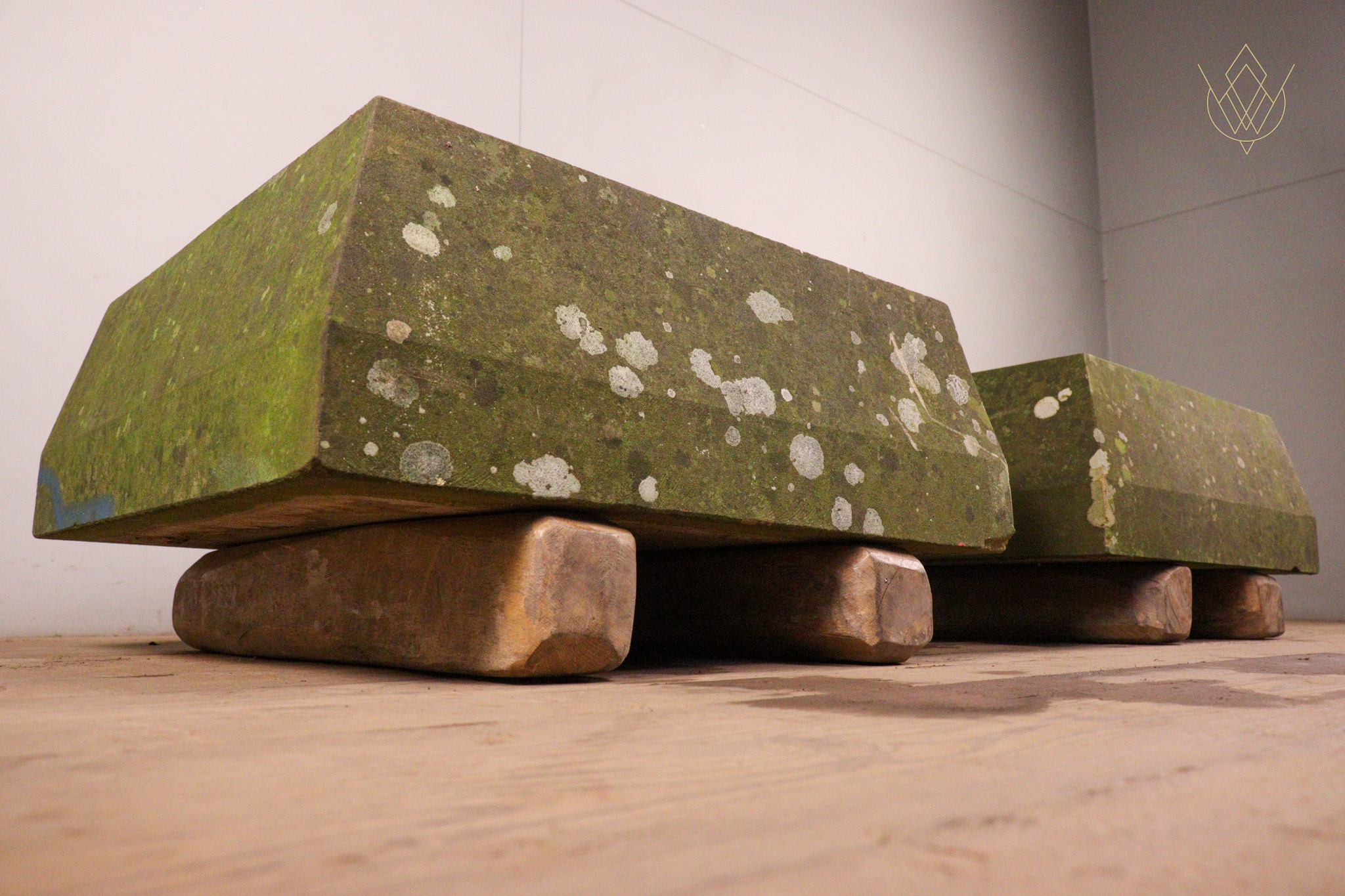 Pair of Large Sandstone Pier Caps - WM12362 - Image 2