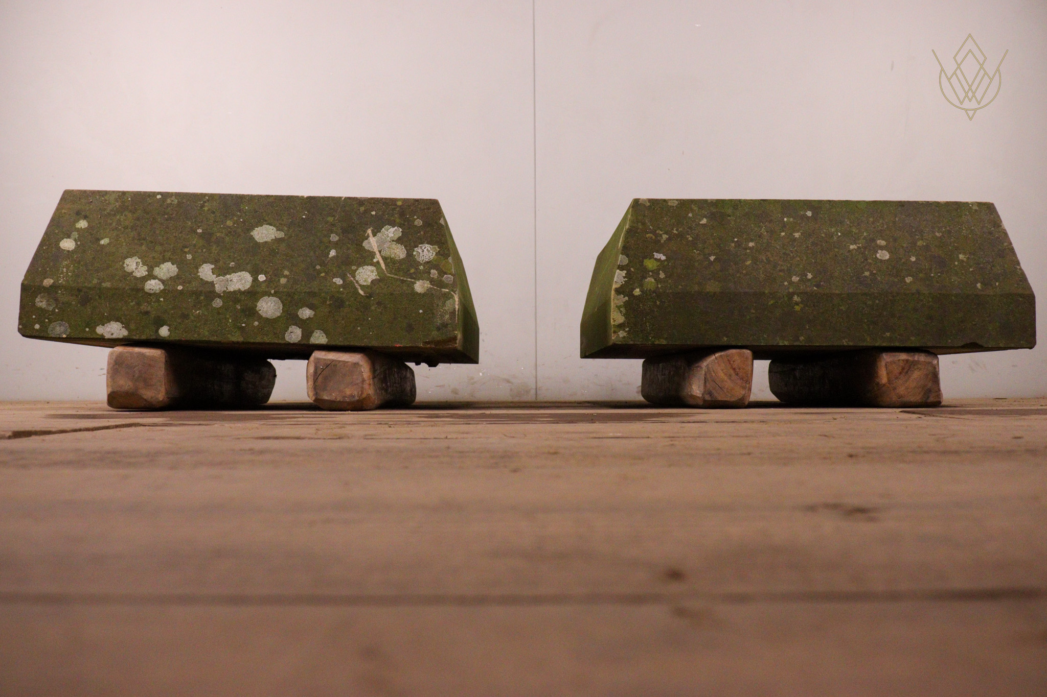 Pair of Large Sandstone Pier Caps - WM12362 - Image 3