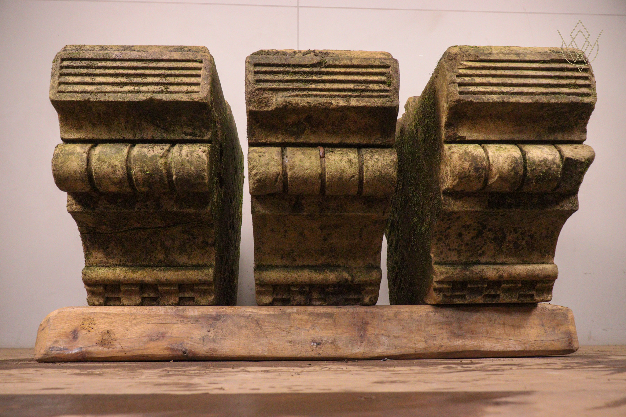Set of 3 Ornate Victorian Sandstone Stone Corbels - WM12364 - Image 3