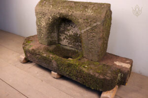 18th Century Carved Red Sandstone Wall Mounted Sink/Water Feature - WM12395