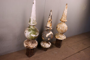 Set of 3 Pointed Cast Iron 19th Century Finials - WM12400