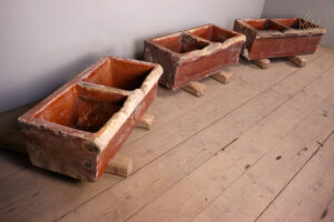 Trio of Antique Salt Glazed Pig Troughs/Garden Planters - WM12417