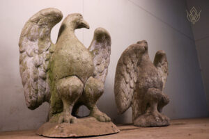 Pair of Cast Stone Eagle Finials - WM12423
