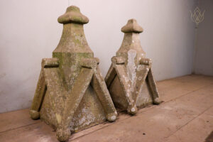 Pair of 19th Century Stone Carved Finials/Pier Caps - WM12424